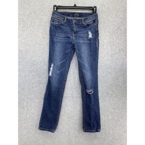 Lucky Brand Jeans Girls Size 12 Zoe Skinny Medium Wash Distressed for Repair